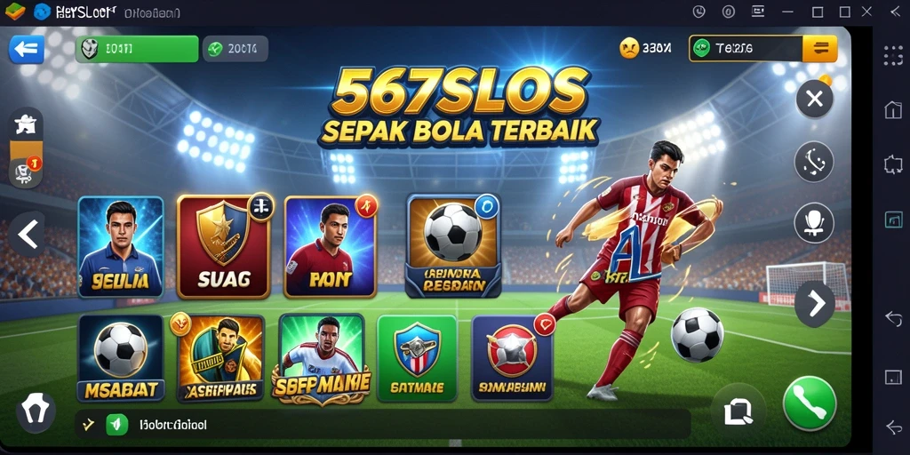Tangkapan layar menampilkan gameplay menarik dari 567SLOTS dengan tema sepak bola.