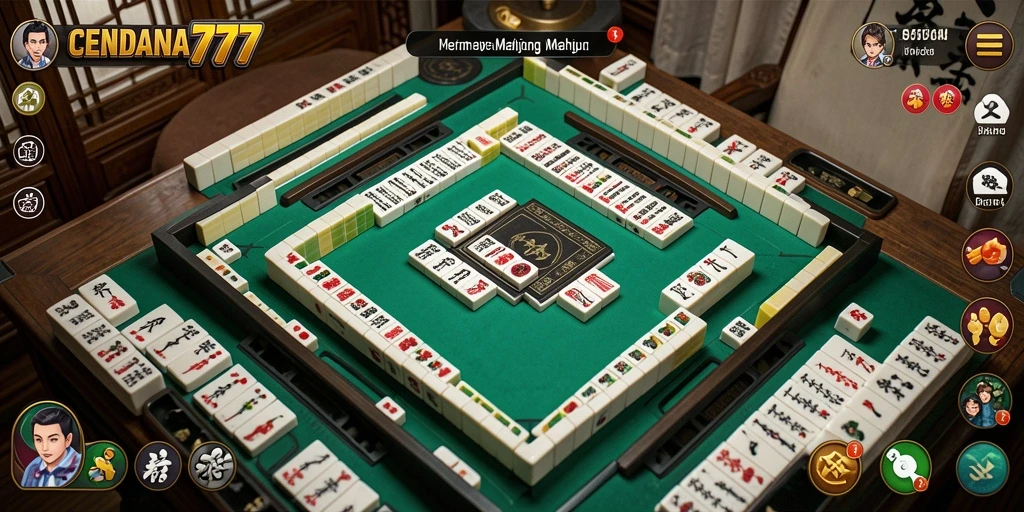 Screenshot gameplay CENDANA777 menampilkan aksi pencocokan ubin Mahjong.