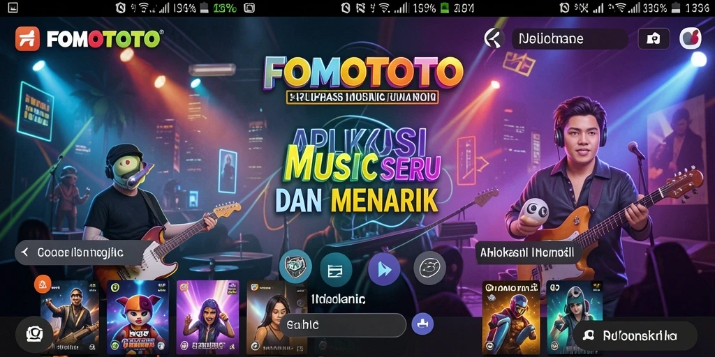Screenshot gameplay FOMOTOTO menampilkan interaksi musik yang menyenangkan.
