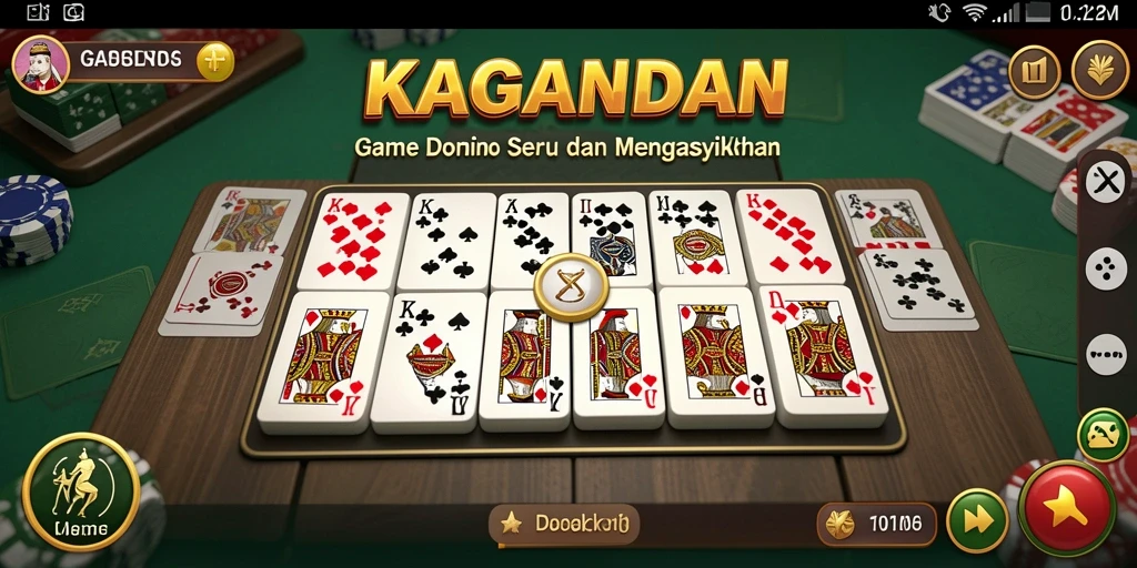 Screenshot menampilkan gameplay KAGANDAN dengan keseruan bermain Domino.