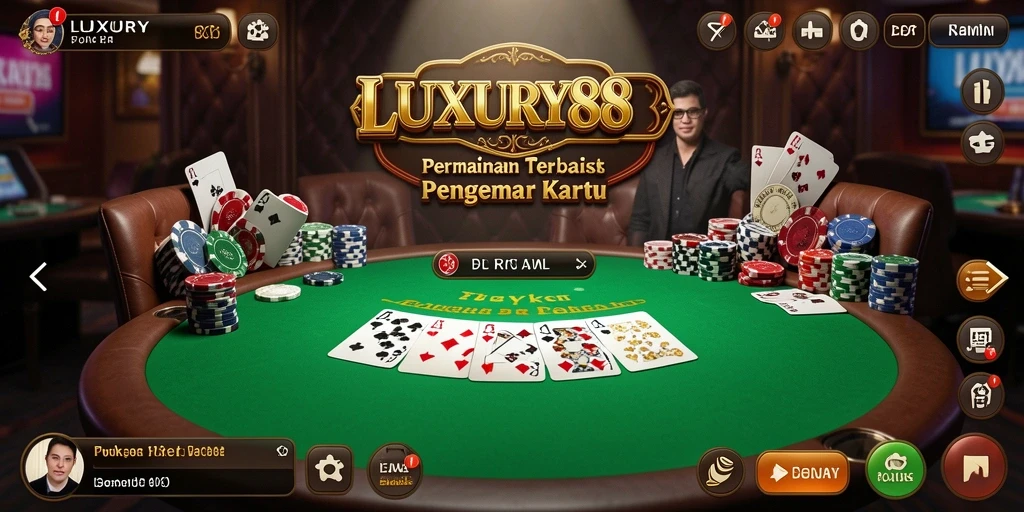 Tampilan gameplay Poker LUXURY88 yang seru dan interaktif.