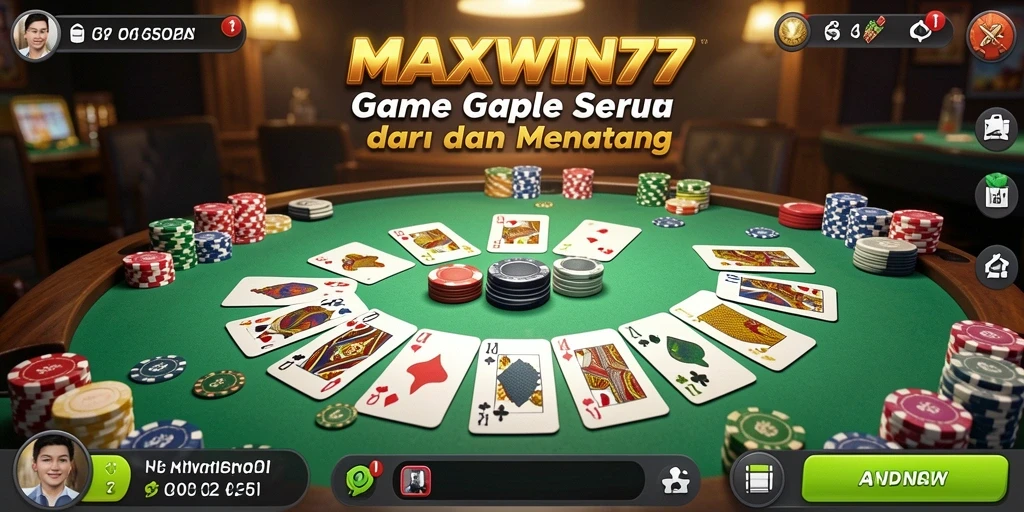 Tampilan menarik gameplay Gaple MAXWIN77 dengan interaksi sosial.
