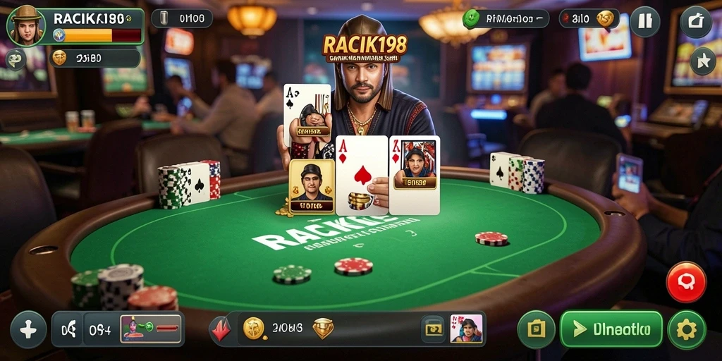 Tampilan menarik dari permainan Poker dalam RACIK198.
